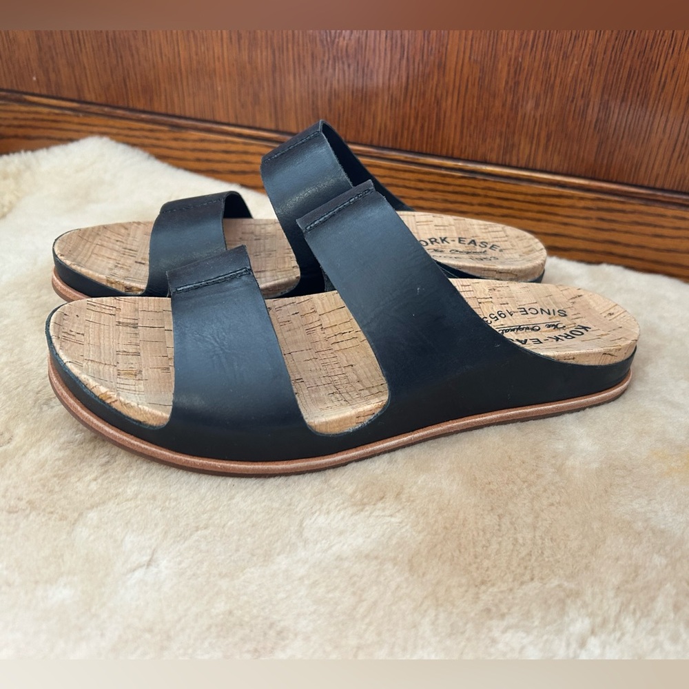 Kork-Ease Tutsi Black Dual Band Slide Sandals